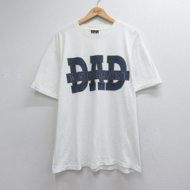 90s 半袖Tシャツ DAD ホワイト メンズXL相当 | 古着