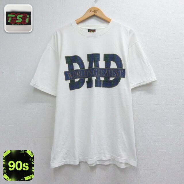 90s 半袖Tシャツ DAD ホワイト メンズXL相当 | 古着