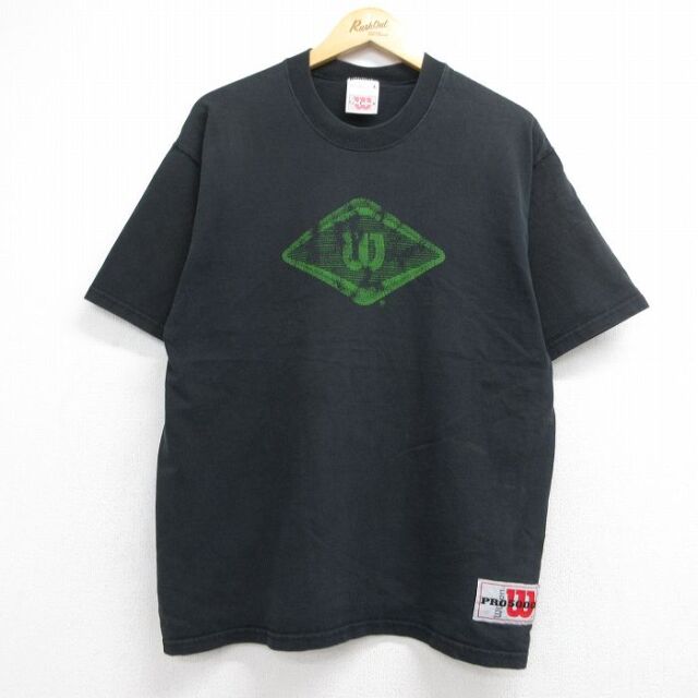 ウィルソン 90s 半袖Tシャツ ビッグロゴ ブラック メンズL相当 | 古着