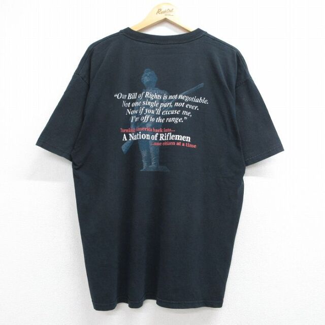 00s 半袖Tシャツ メッセージ ブラック メンズXL相当 | 古着