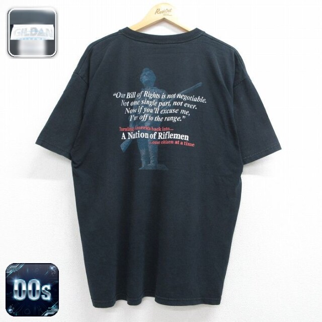 00s 半袖Tシャツ メッセージ ブラック メンズXL相当 | 古着