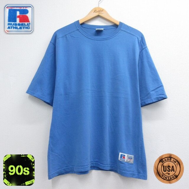 ラッセル 90s 半袖Tシャツ ライトブルー メンズXL相当 | 古着