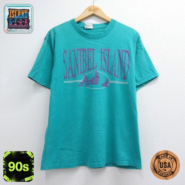 90s 半袖Tシャツ ヨット グリーン メンズL相当 | 古着
