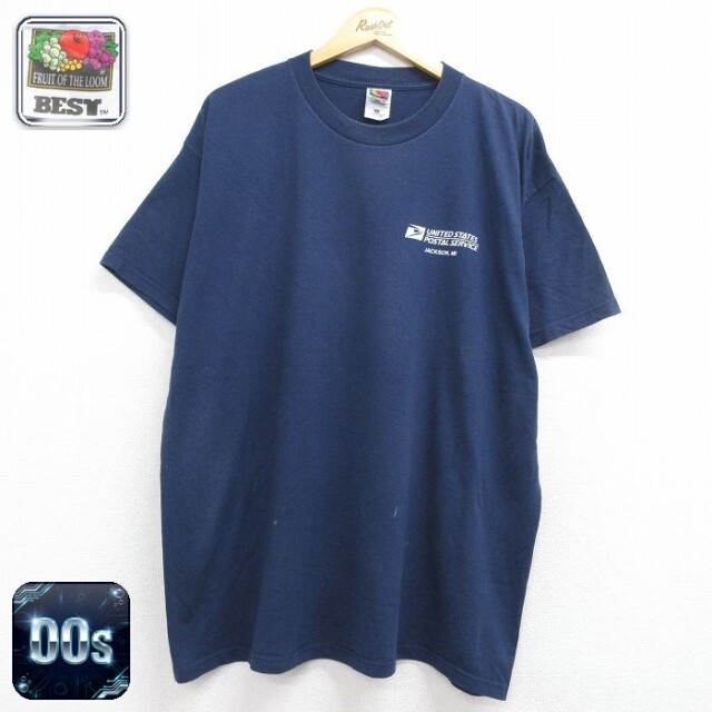 フルーツオブザルーム 00s 半袖Tシャツ 郵便局 ネイビー メンズXL相当 | 古着