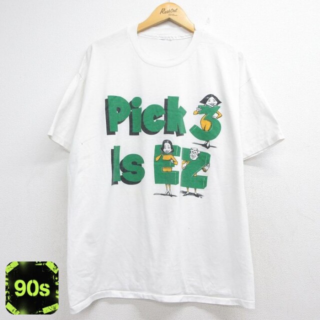 90s 半袖Tシャツ Pick ホワイト メンズXL相当 | 古着