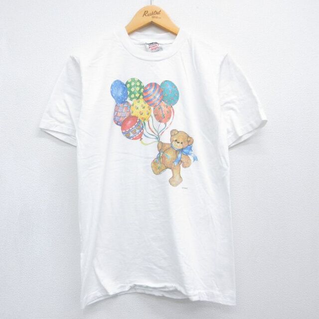 オニータ 80s 半袖Tシャツ クマ ホワイト メンズM相当 | 古着