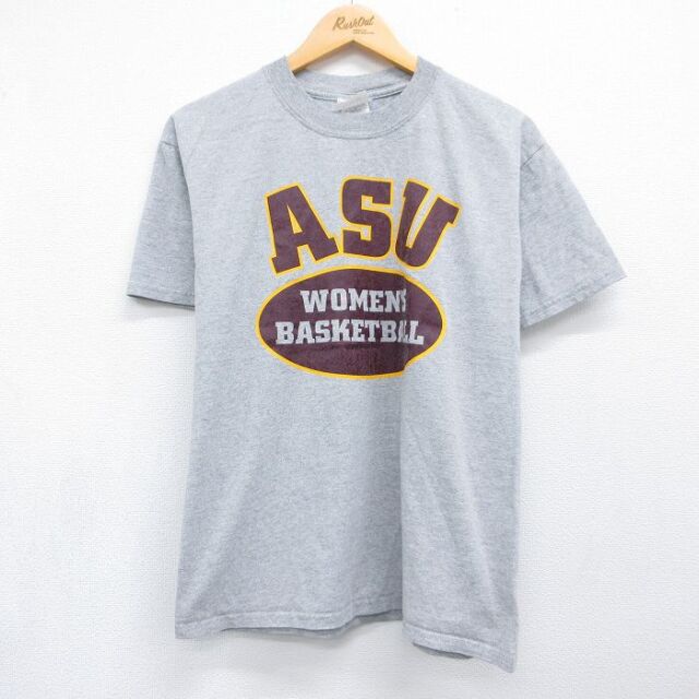 00s 半袖Tシャツ ASU 霜降りグレー メンズM相当 | 古着