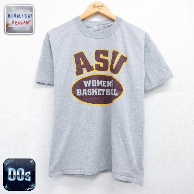 00s 半袖Tシャツ ASU 霜降りグレー メンズM相当 | 古着