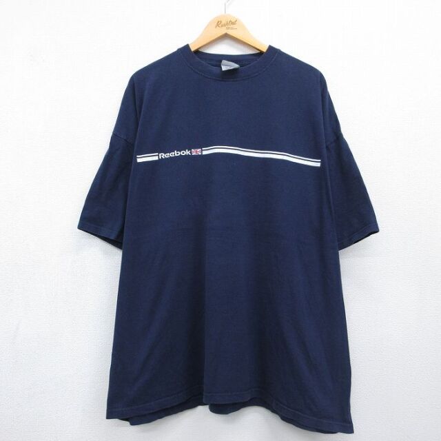 リーボック 00s 半袖Tシャツ ワンポイントロゴ ネイビー メンズXL相当 | 古着