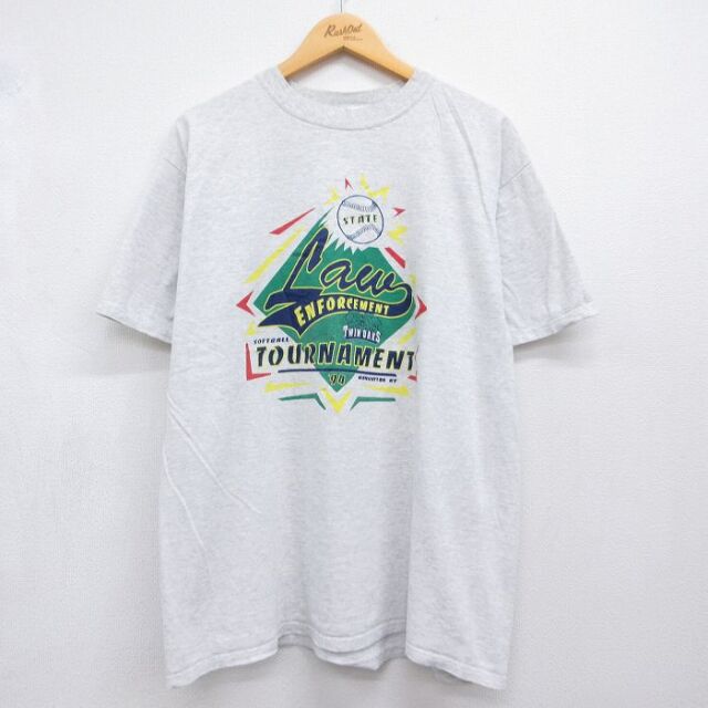 ラッセル 90s 半袖Tシャツ ソフトボール グレー メンズXL相当 | 古着