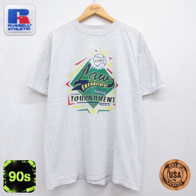 ラッセル 90s 半袖Tシャツ ソフトボール グレー メンズXL相当 | 古着