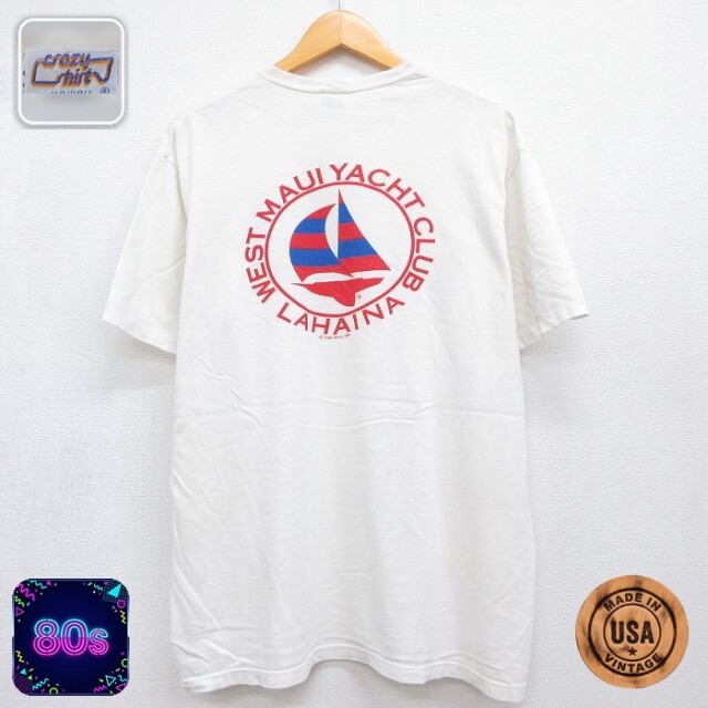 Crazy Shirts 80s 半袖Tシャツ ヨット ホワイト メンズXL相当 | 古着