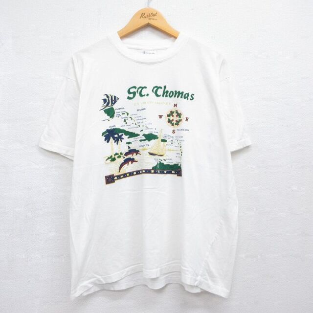 00s 半袖Tシャツ セントトーマス島 ホワイト メンズXL相当 | 古着