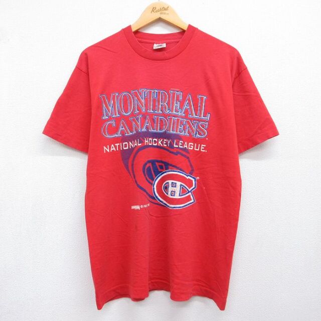 90s 半袖Tシャツ モントリオールカナディアンズ レッド メンズL相当 | 古着