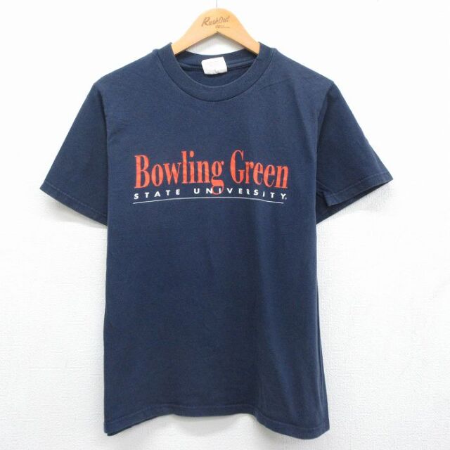 90s 半袖Tシャツ カレッジ ネイビー メンズM相当 | 古着