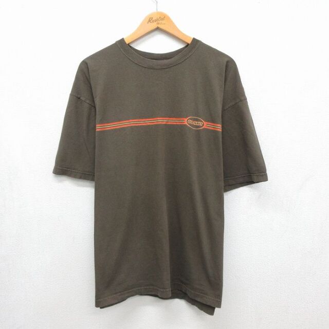 XL★古着 オールドネイビー OLD NAVY 半袖 ビンテージ Tシャツ メンズ 00年代 00s 大きいサイズ コットン クルーネック USA製 カーキ【spe】 26jul23