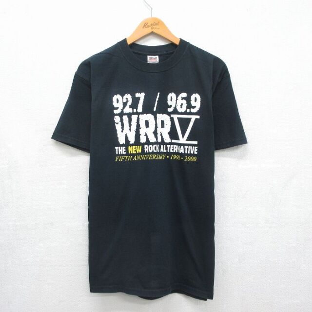 00s 半袖Tシャツ ラジオ局 ブラック メンズXL相当 | 古着