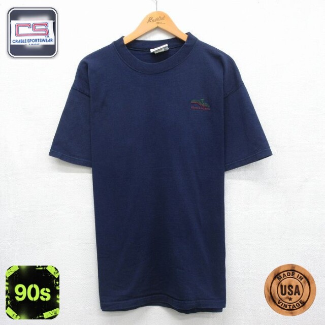 90s 半袖Tシャツ PEBBLE ネイビー メンズXL相当 | 古着