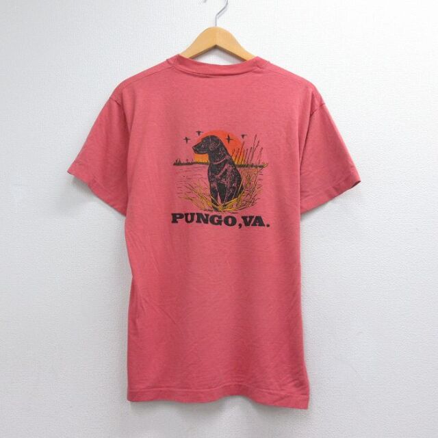 90s 半袖Tシャツ 犬 ピンク メンズL相当 | 古着