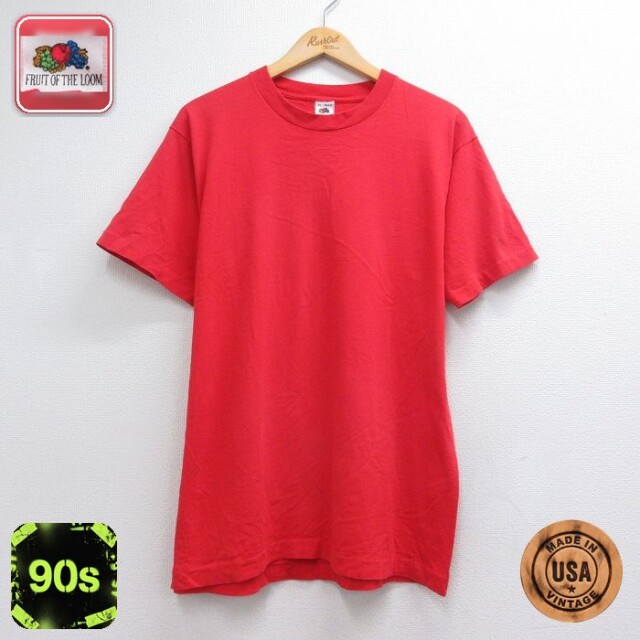 フルーツオブザルーム 90s 半袖Tシャツ レッド メンズL相当 | 古着
