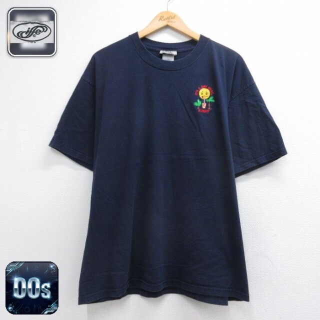 00s 半袖Tシャツ KUWAIT ネイビー メンズXL相当 | 古着