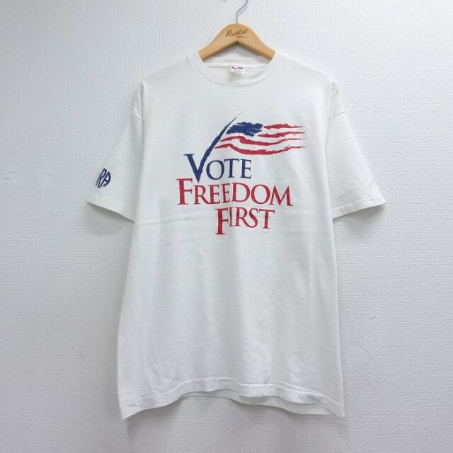 90s 半袖Tシャツ VOTE ホワイト メンズXL相当 | 古着