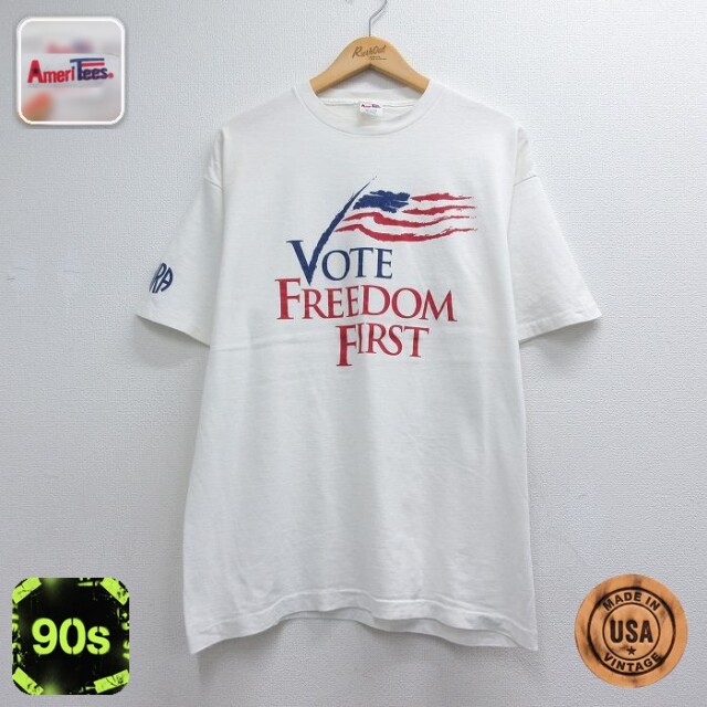 90s 半袖Tシャツ VOTE ホワイト メンズXL相当 | 古着