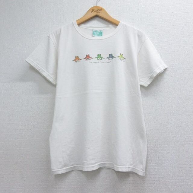 半袖Tシャツ カエル ホワイト メンズL相当 | 古着