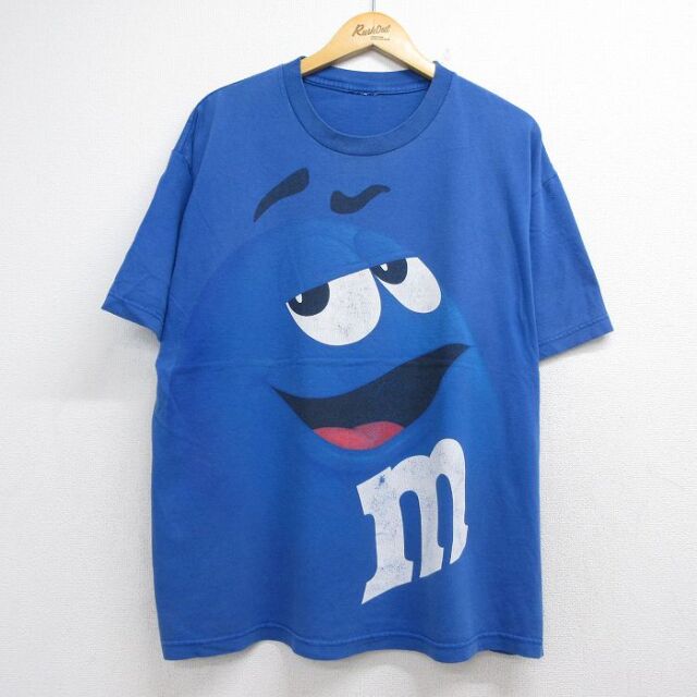 半袖Tシャツ m&ms ブルー メンズXL相当 | 古着