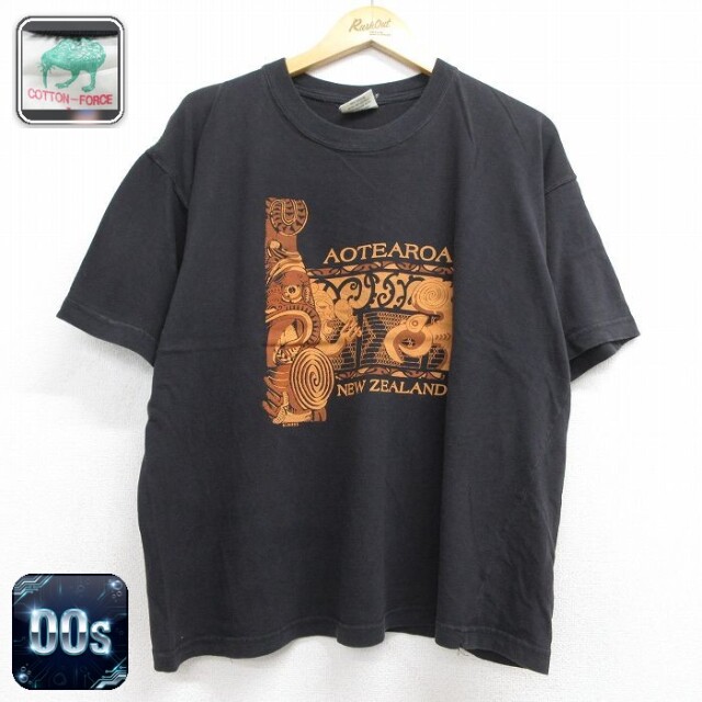 00s 半袖Tシャツ ニュージーランド ブラック メンズXL相当 | 古着