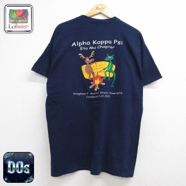 フルーツオブザルーム 00s 半袖Tシャツ シカ ネイビー メンズXL相当 | 古着