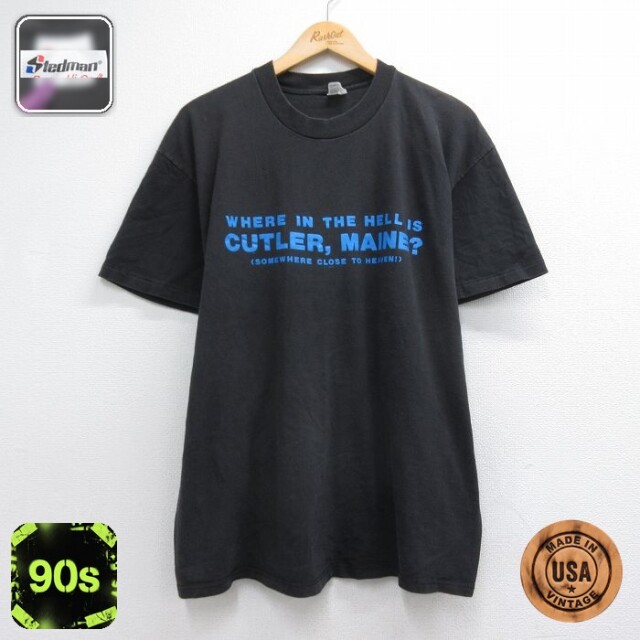 半袖Tシャツ CUTLER MAINE ブラック メンズXL相当 | 古着