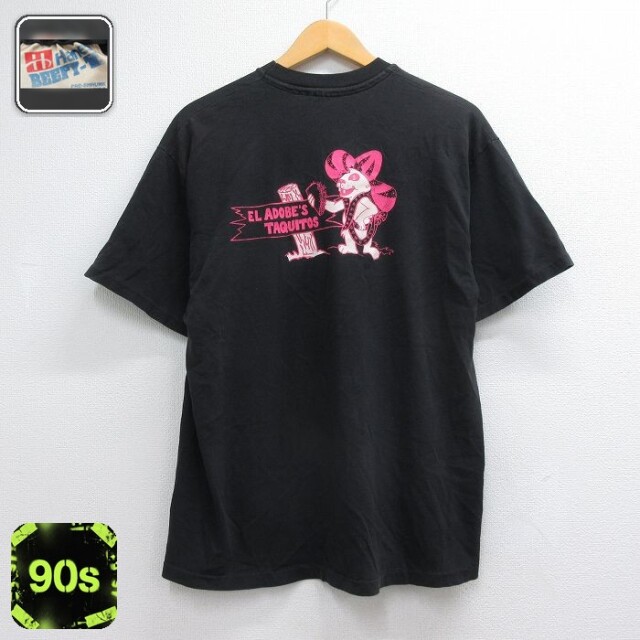 ヘインズ 90s 半袖Tシャツ タキートス ブラック メンズL相当 | 古着