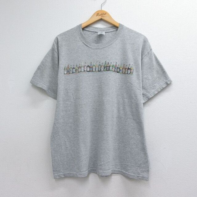 00s 半袖Tシャツ ビール グレー メンズL相当 | 古着