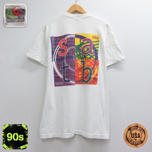 フルーツオブザルーム 90s 半袖Tシャツ Soprano alto ホワイト メンズXL相当 | 古着