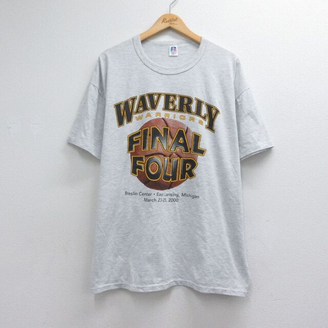 ラッセル 00s 半袖Tシャツ WAVERLY WARRIORSバスケットボール グレー メンズXL相当 | 古着