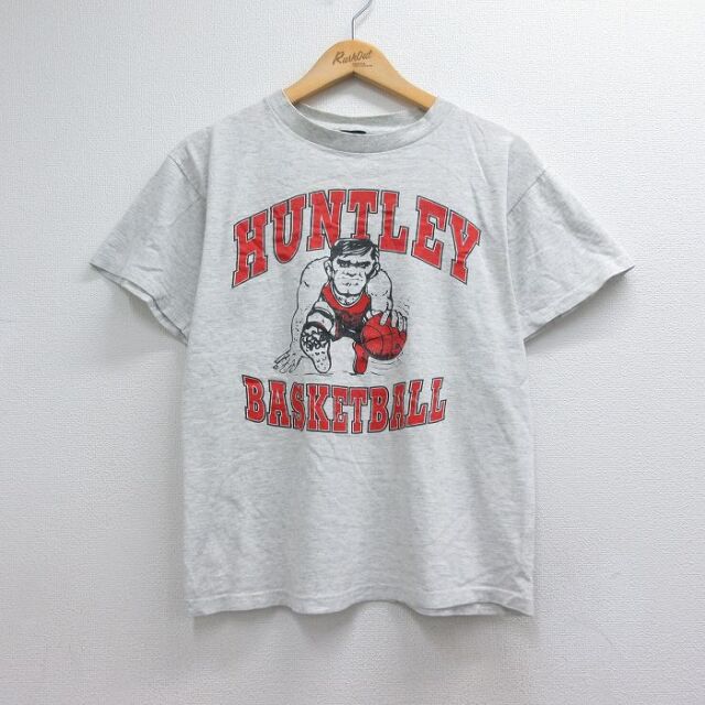00s 半袖Tシャツ HUNTLEYバスケットボール グレー メンズM相当 | 古着