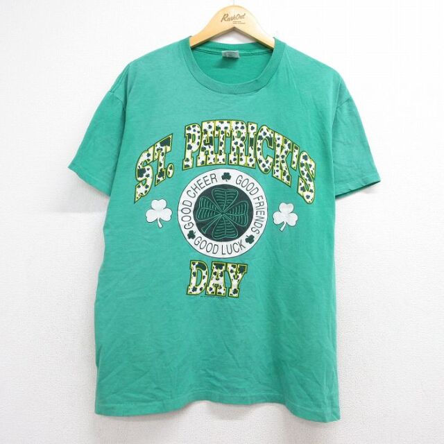 90s 半袖Tシャツ セントパトリックスディ グリーン メンズXL相当 | 古着