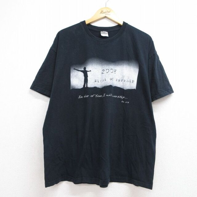 00s 半袖Tシャツ Night of worship ブラック メンズXL相当 | 古着