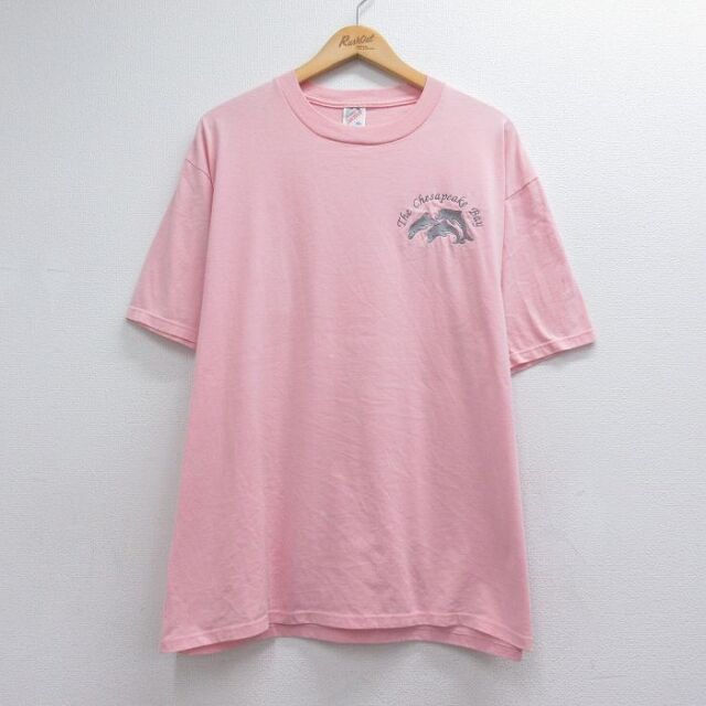 ジャージーズ 90s 半袖Tシャツ イルカ ピンク メンズXL相当 | 古着