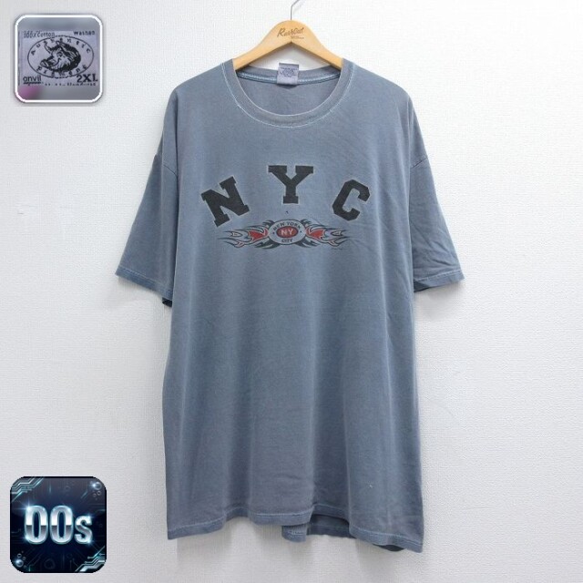 00s 半袖Tシャツ NYC グレー メンズXL相当 | 古着