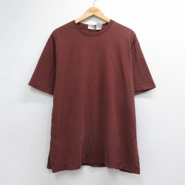 XL★古着 セントジョンズベイ 半袖 ビンテージ Tシャツ メンズ 00年代 00s 無地 コットン クルーネック ブラウン【spe】 26jul29