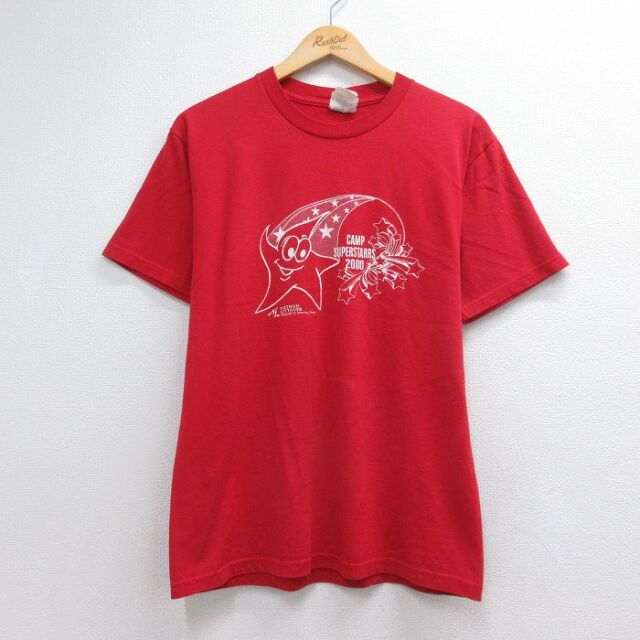 00s 半袖Tシャツ 星 レッド メンズM相当 | 古着