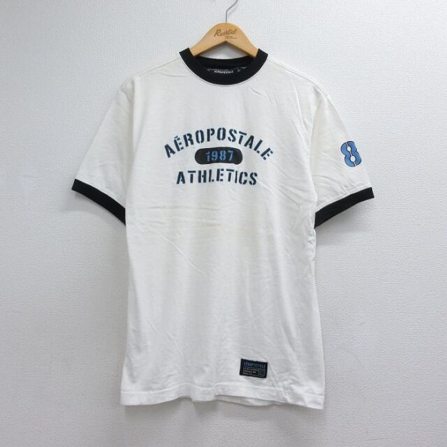 エアロポステール 00s 半袖Tシャツ ビッグロゴ ホワイト メンズM相当 | 古着