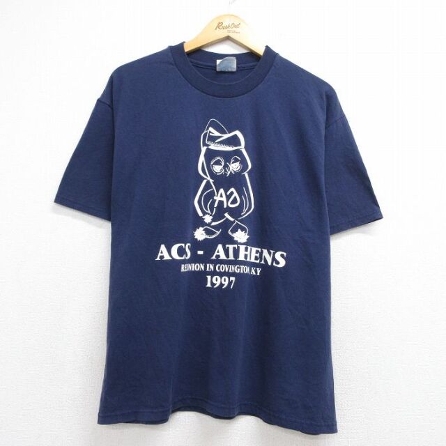 ヘインズ 90s 半袖Tシャツ ACS ネイビー メンズXL相当 | 古着