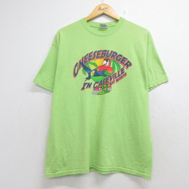 ヘインズ 00s 半袖Tシャツ チーズバーガー グリーン メンズL相当 | 古着