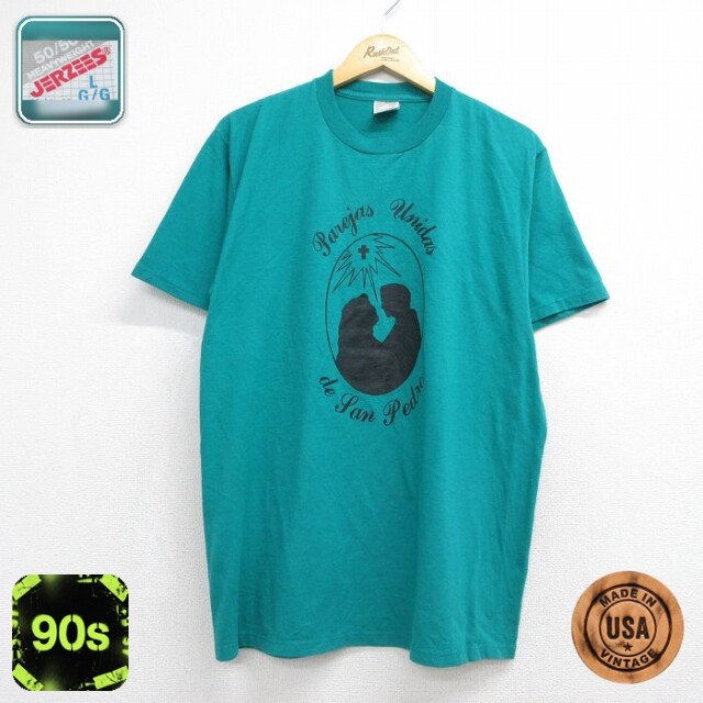 90s 半袖Tシャツ サンペドロ グリーン メンズL相当 | 古着