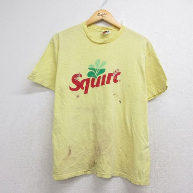 ヘインズ 80s 半袖Tシャツ スクワート イエロー メンズL相当 | 古着