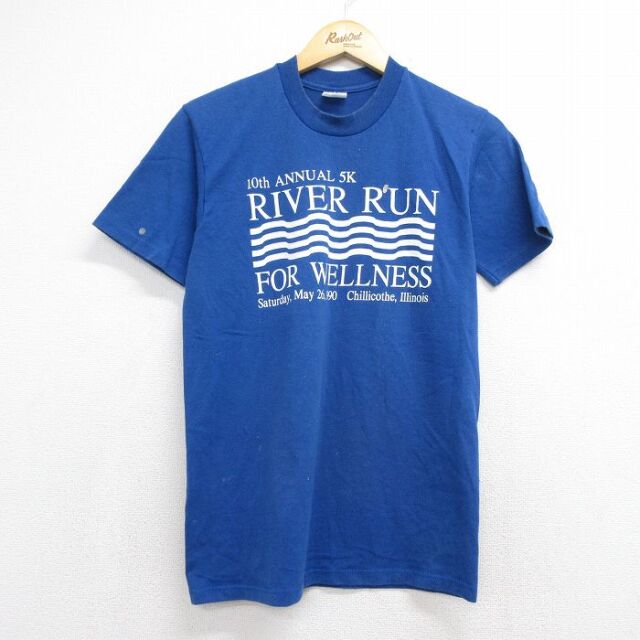 半袖Tシャツ リバーラン ブルー メンズS相当 | 古着