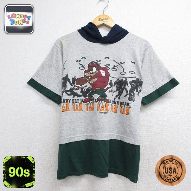 90s 半袖Tシャツ ルーニーテューンズタズ グレー メンズS相当 | 古着